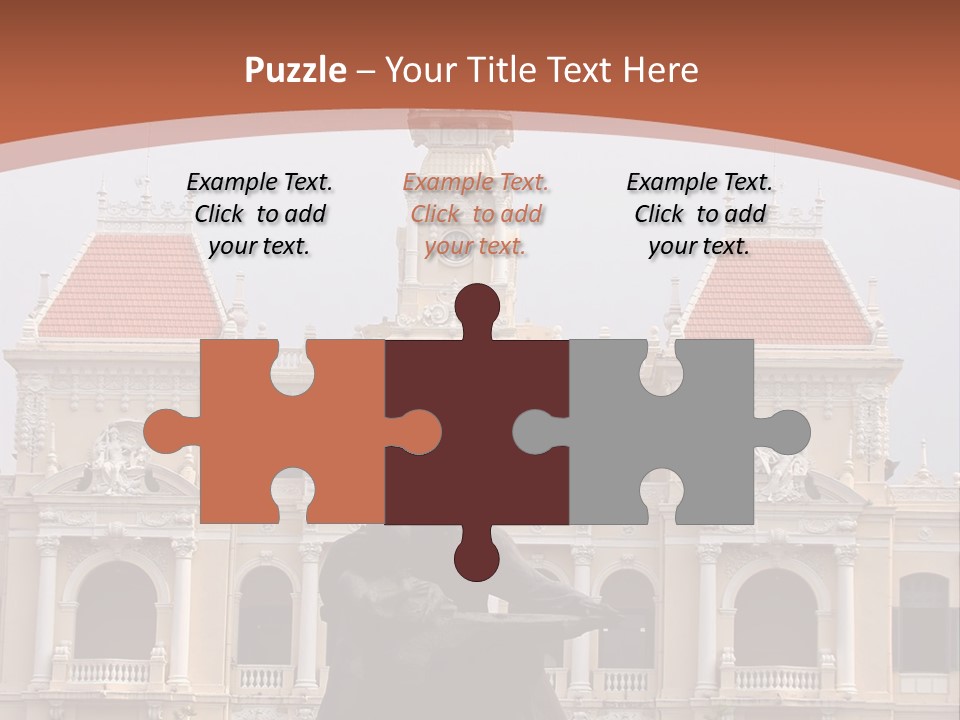 People's Committee Building In Ho Chi Minh City, Vietnam With Ho Chi Minh Statue In Front PowerPoint Template