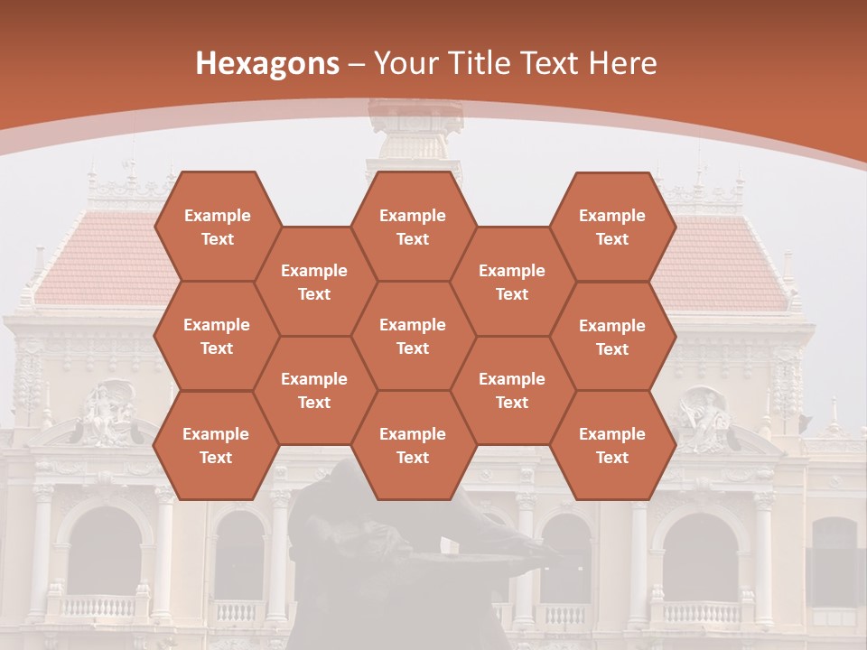 People's Committee Building In Ho Chi Minh City, Vietnam With Ho Chi Minh Statue In Front PowerPoint Template