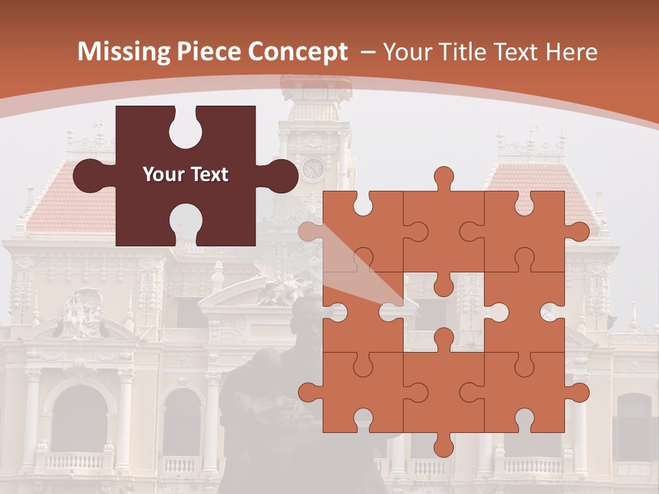 People's Committee Building In Ho Chi Minh City, Vietnam With Ho Chi Minh Statue In Front PowerPoint Template