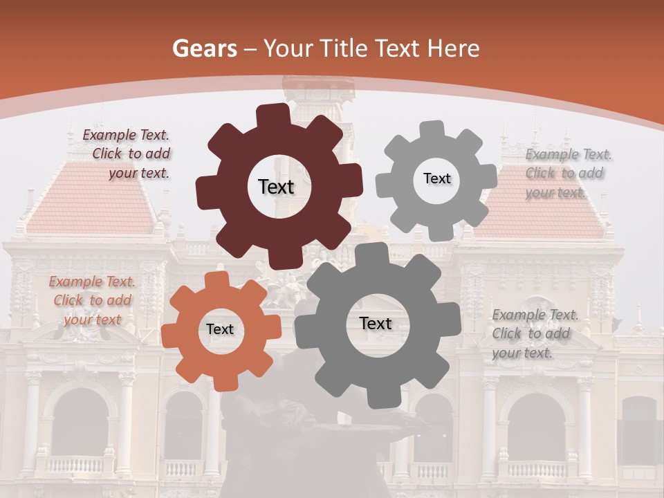 People's Committee Building In Ho Chi Minh City, Vietnam With Ho Chi Minh Statue In Front PowerPoint Template