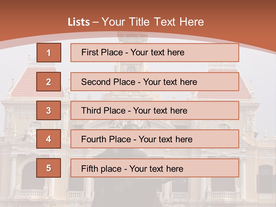 People's Committee Building In Ho Chi Minh City, Vietnam With Ho Chi Minh Statue In Front PowerPoint Template