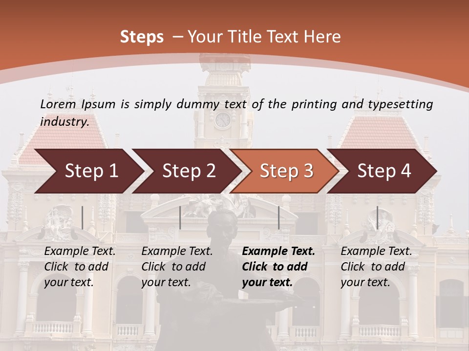 People's Committee Building In Ho Chi Minh City, Vietnam With Ho Chi Minh Statue In Front PowerPoint Template