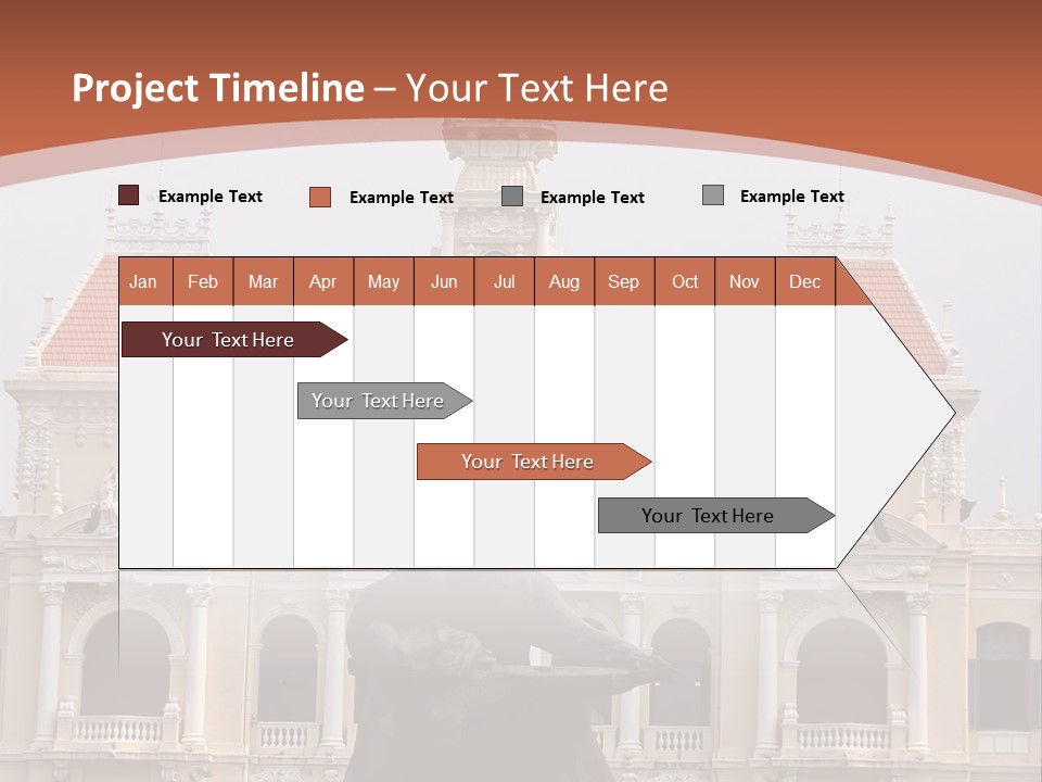People's Committee Building In Ho Chi Minh City, Vietnam With Ho Chi Minh Statue In Front PowerPoint Template