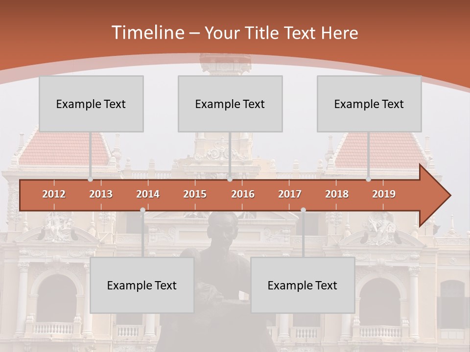 People's Committee Building In Ho Chi Minh City, Vietnam With Ho Chi Minh Statue In Front PowerPoint Template