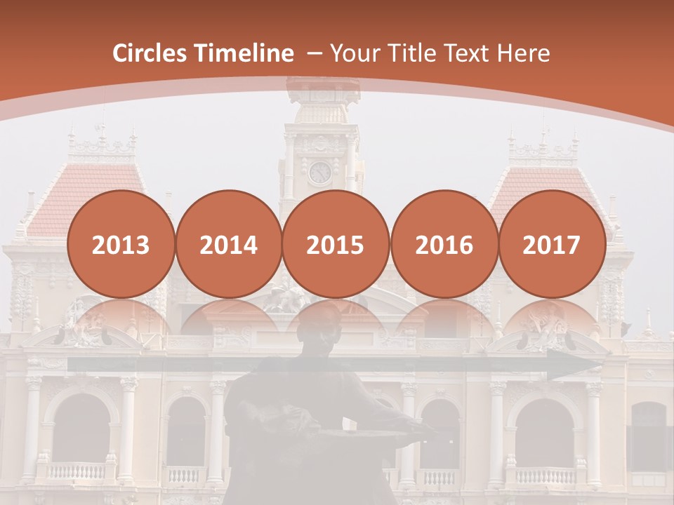 People's Committee Building In Ho Chi Minh City, Vietnam With Ho Chi Minh Statue In Front PowerPoint Template