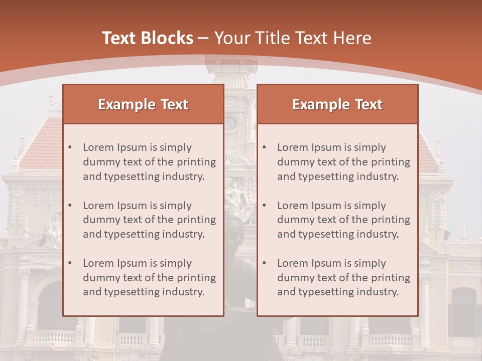 People's Committee Building In Ho Chi Minh City, Vietnam With Ho Chi Minh Statue In Front PowerPoint Template