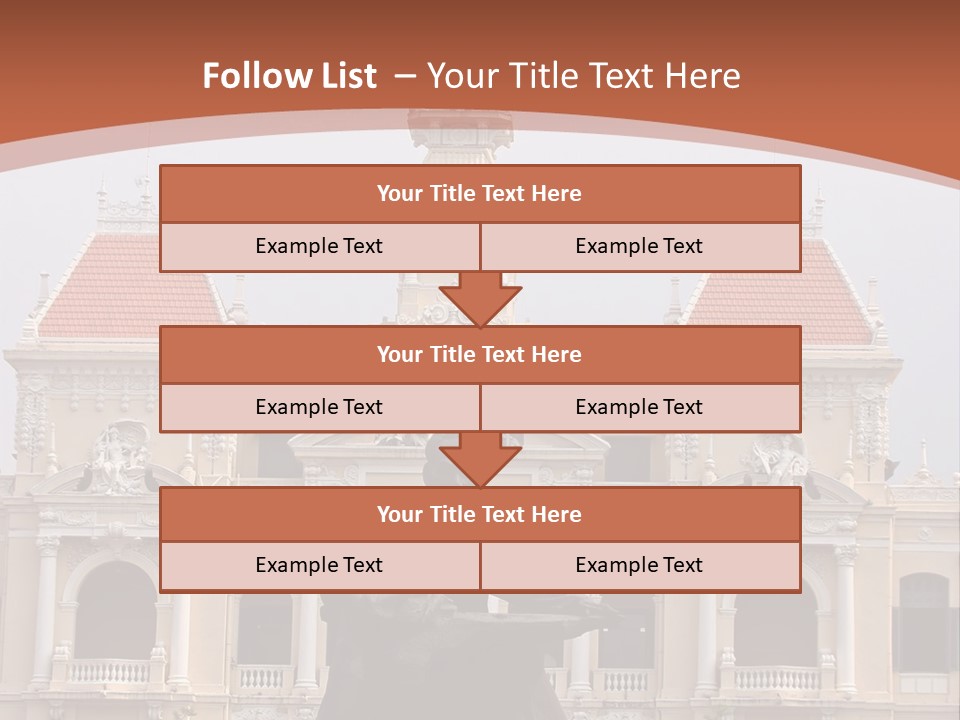 People's Committee Building In Ho Chi Minh City, Vietnam With Ho Chi Minh Statue In Front PowerPoint Template