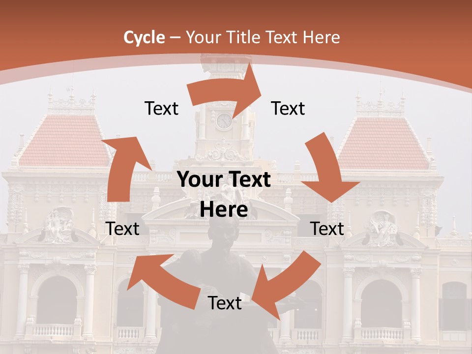 People's Committee Building In Ho Chi Minh City, Vietnam With Ho Chi Minh Statue In Front PowerPoint Template