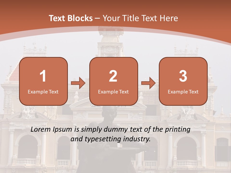 People's Committee Building In Ho Chi Minh City, Vietnam With Ho Chi Minh Statue In Front PowerPoint Template