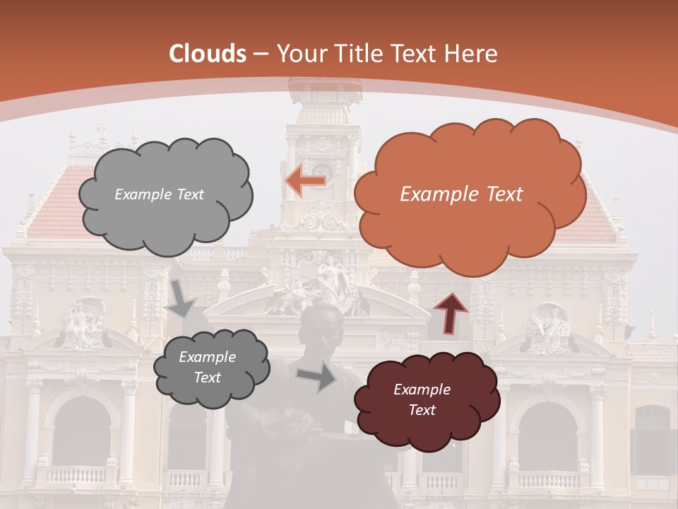 People's Committee Building In Ho Chi Minh City, Vietnam With Ho Chi Minh Statue In Front PowerPoint Template