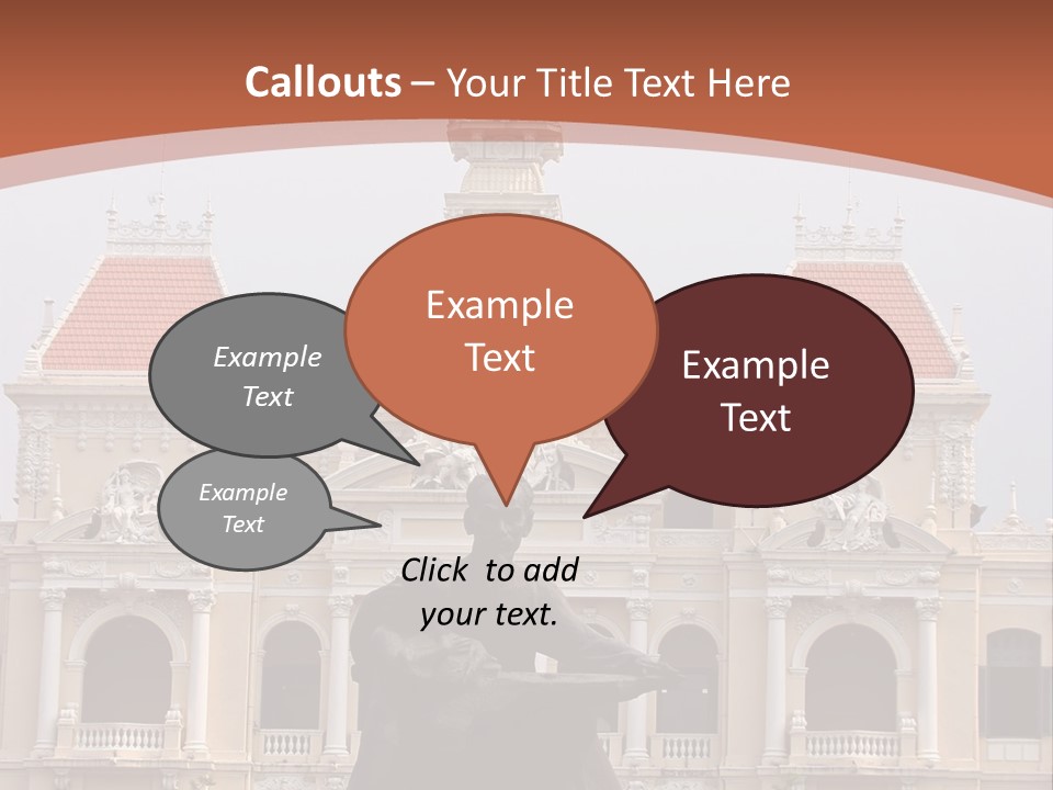 People's Committee Building In Ho Chi Minh City, Vietnam With Ho Chi Minh Statue In Front PowerPoint Template