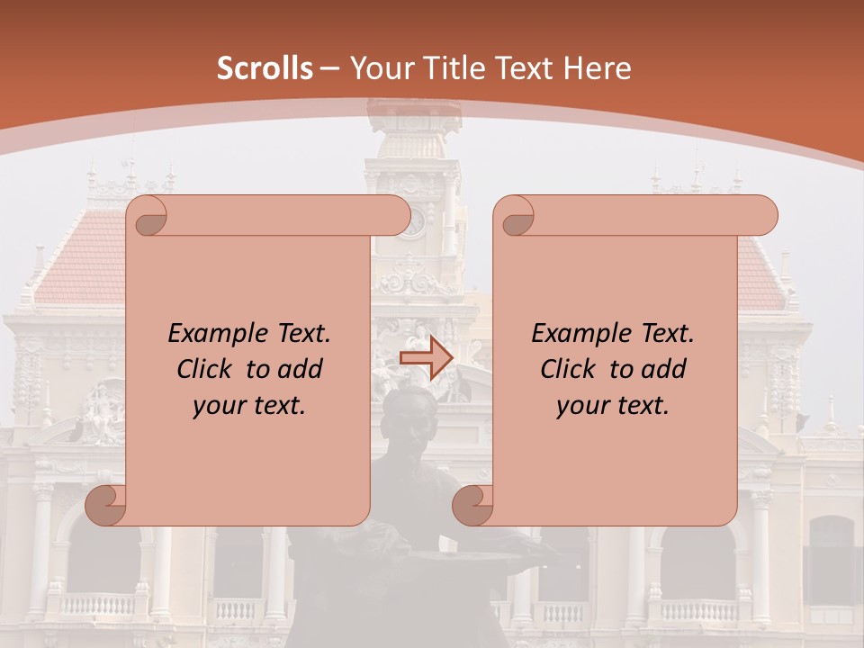 People's Committee Building In Ho Chi Minh City, Vietnam With Ho Chi Minh Statue In Front PowerPoint Template