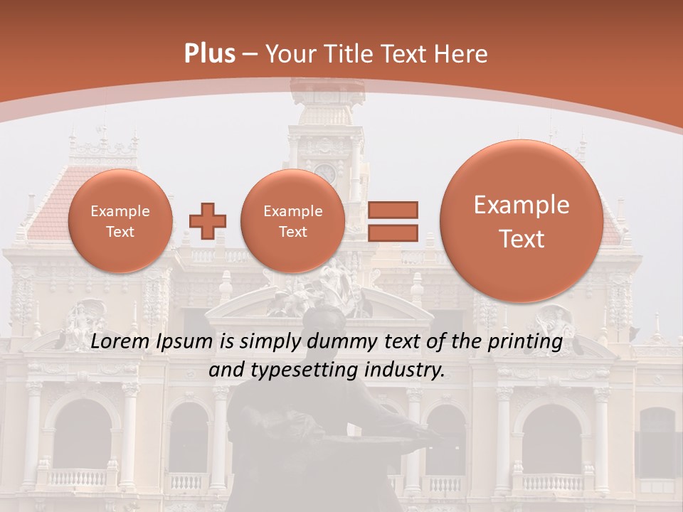 People's Committee Building In Ho Chi Minh City, Vietnam With Ho Chi Minh Statue In Front PowerPoint Template