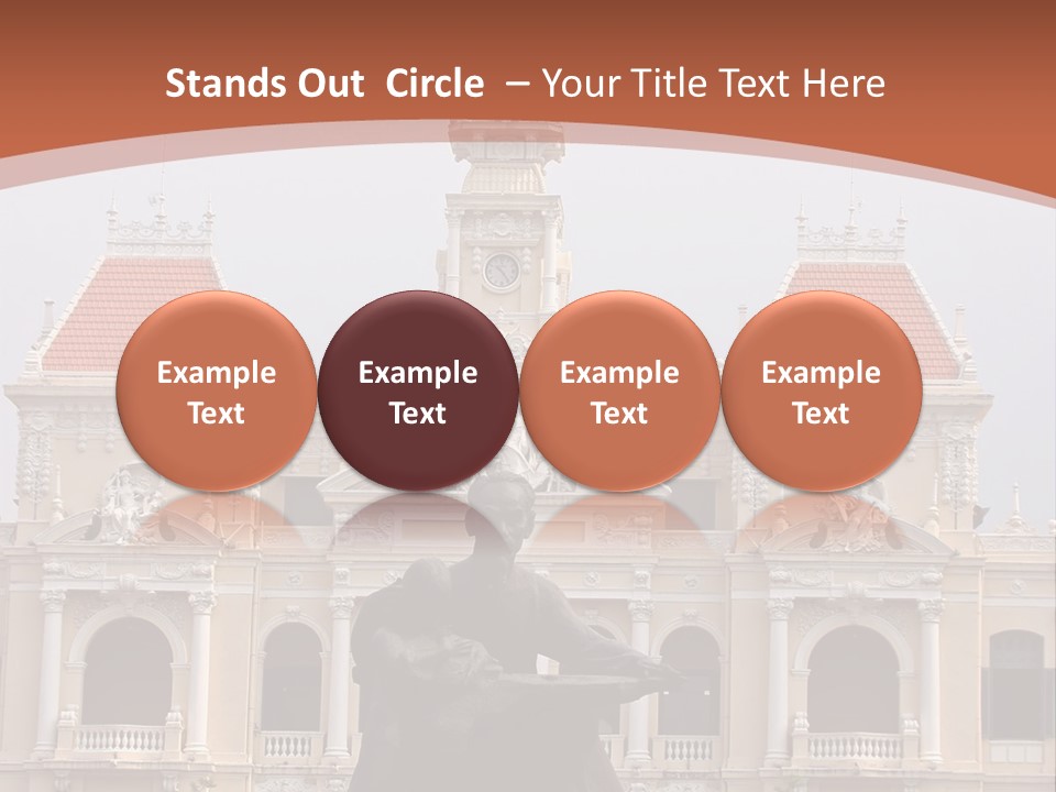 People's Committee Building In Ho Chi Minh City, Vietnam With Ho Chi Minh Statue In Front PowerPoint Template