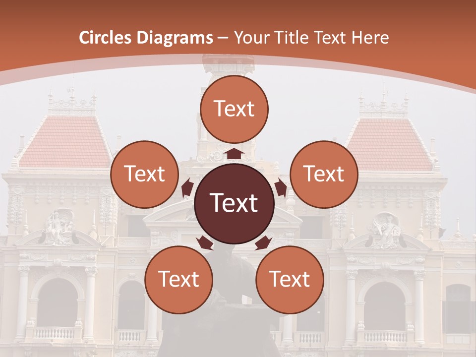 People's Committee Building In Ho Chi Minh City, Vietnam With Ho Chi Minh Statue In Front PowerPoint Template