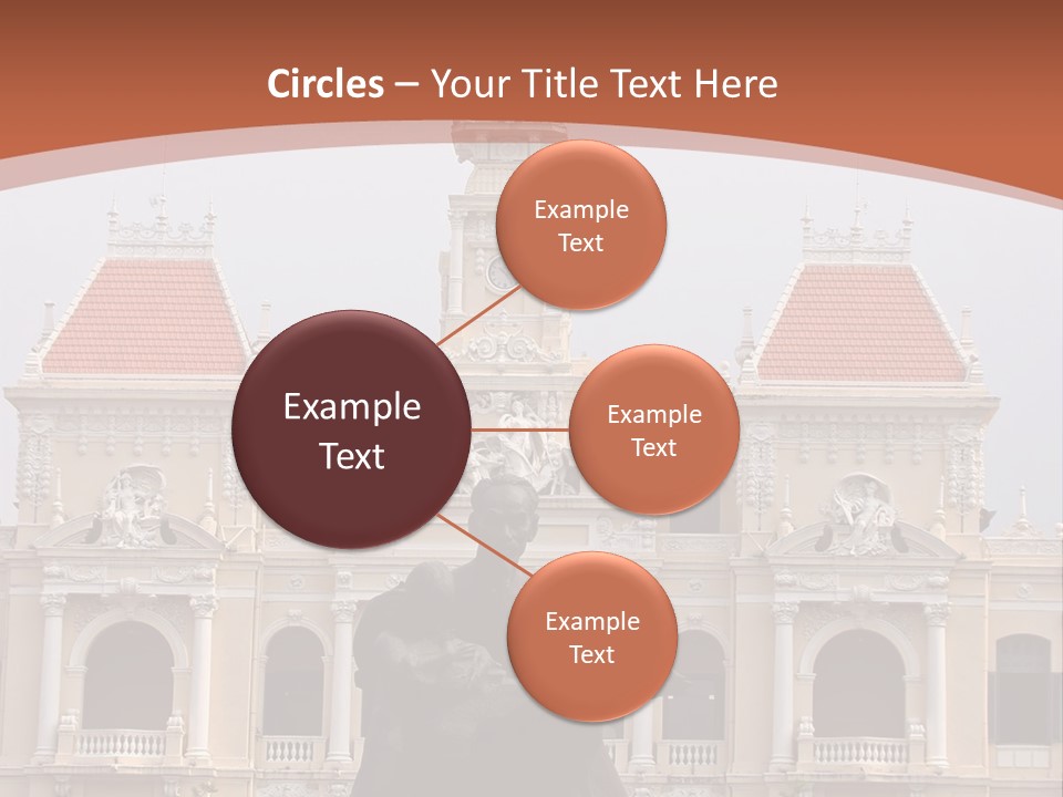 People's Committee Building In Ho Chi Minh City, Vietnam With Ho Chi Minh Statue In Front PowerPoint Template