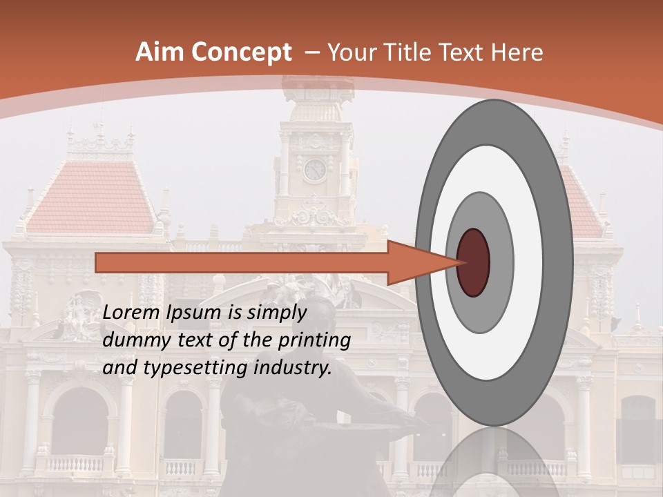 People's Committee Building In Ho Chi Minh City, Vietnam With Ho Chi Minh Statue In Front PowerPoint Template