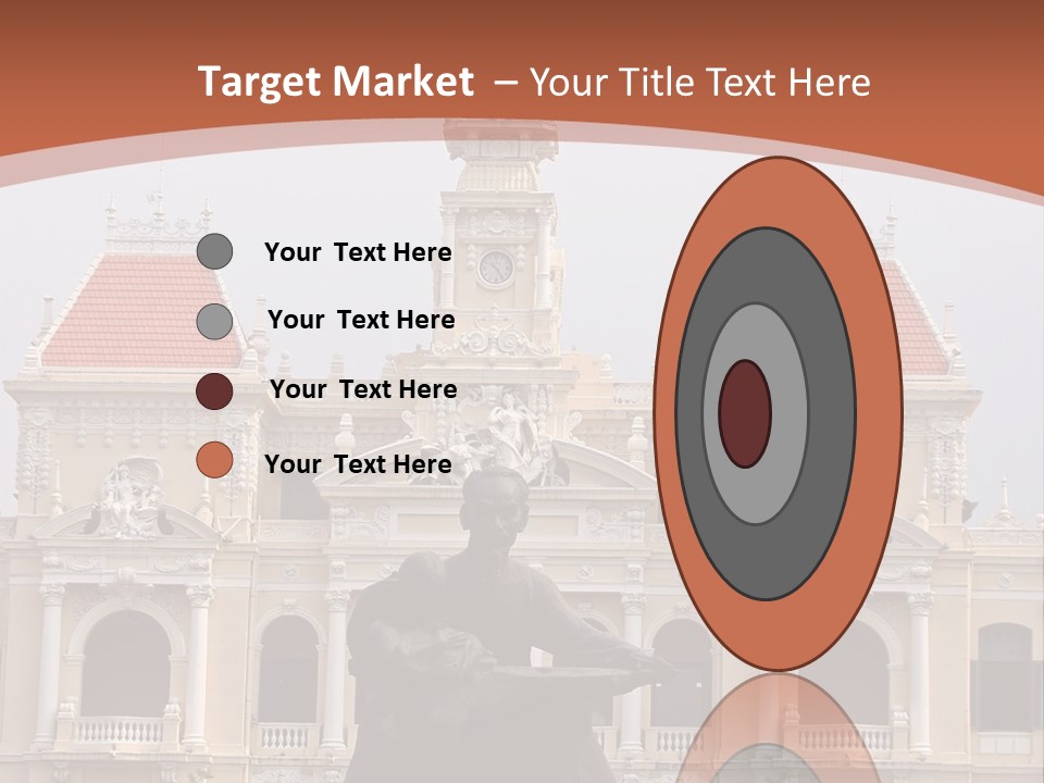 People's Committee Building In Ho Chi Minh City, Vietnam With Ho Chi Minh Statue In Front PowerPoint Template