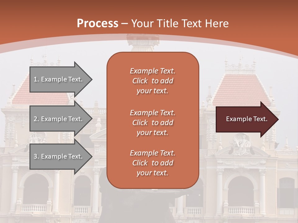 People's Committee Building In Ho Chi Minh City, Vietnam With Ho Chi Minh Statue In Front PowerPoint Template