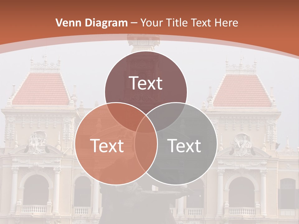 People's Committee Building In Ho Chi Minh City, Vietnam With Ho Chi Minh Statue In Front PowerPoint Template