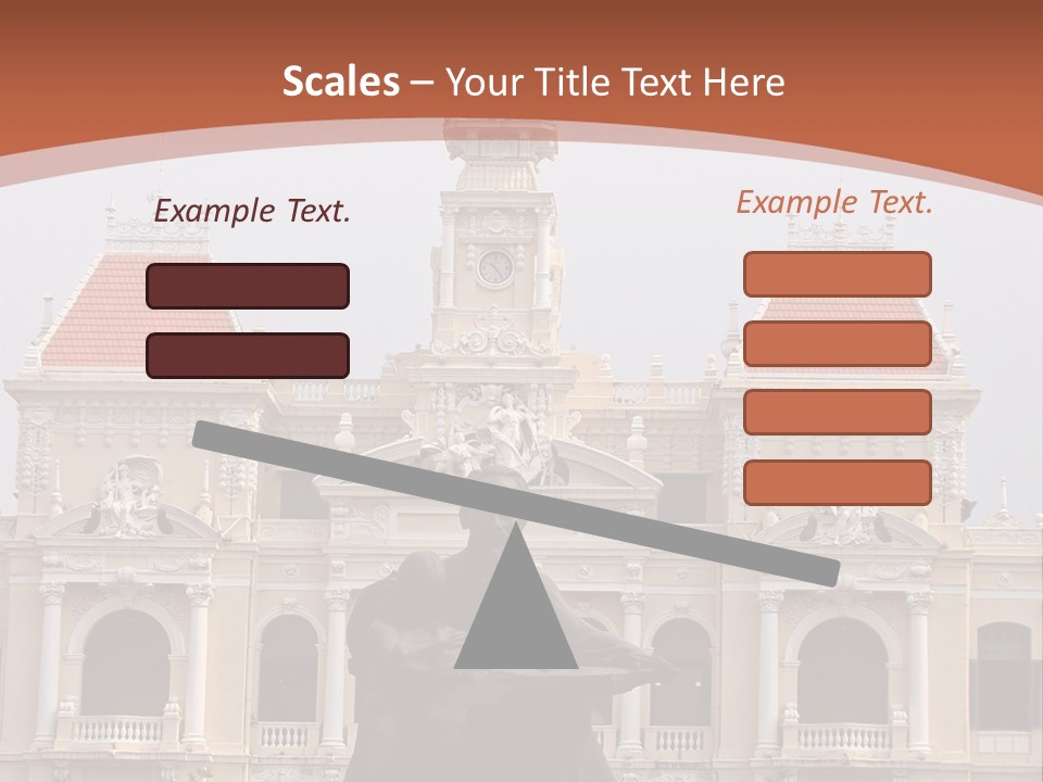 People's Committee Building In Ho Chi Minh City, Vietnam With Ho Chi Minh Statue In Front PowerPoint Template