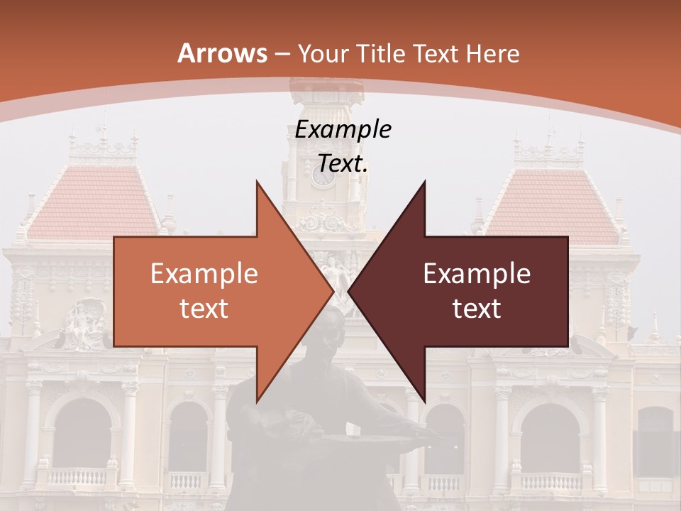 People's Committee Building In Ho Chi Minh City, Vietnam With Ho Chi Minh Statue In Front PowerPoint Template