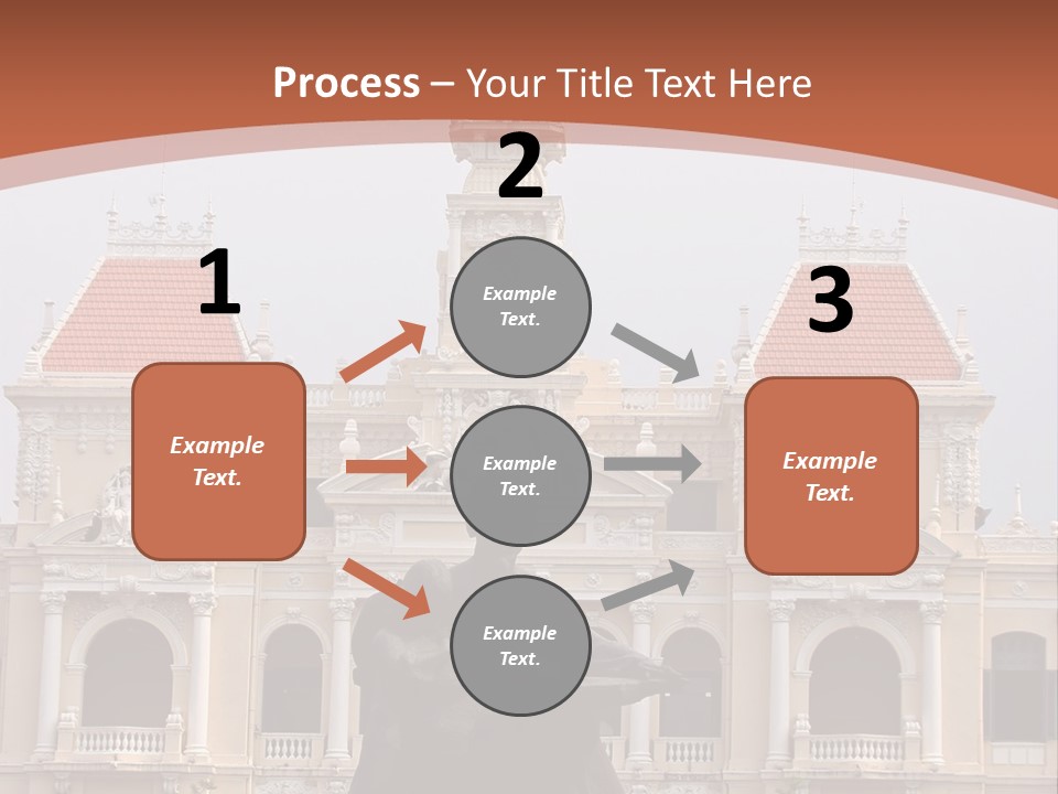 People's Committee Building In Ho Chi Minh City, Vietnam With Ho Chi Minh Statue In Front PowerPoint Template