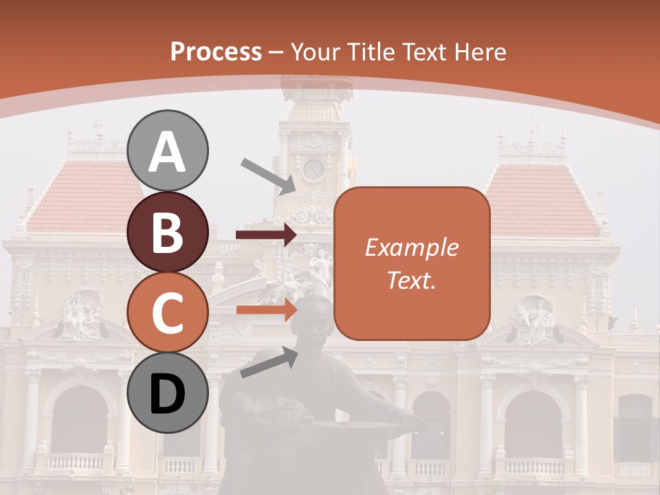 People's Committee Building In Ho Chi Minh City, Vietnam With Ho Chi Minh Statue In Front PowerPoint Template