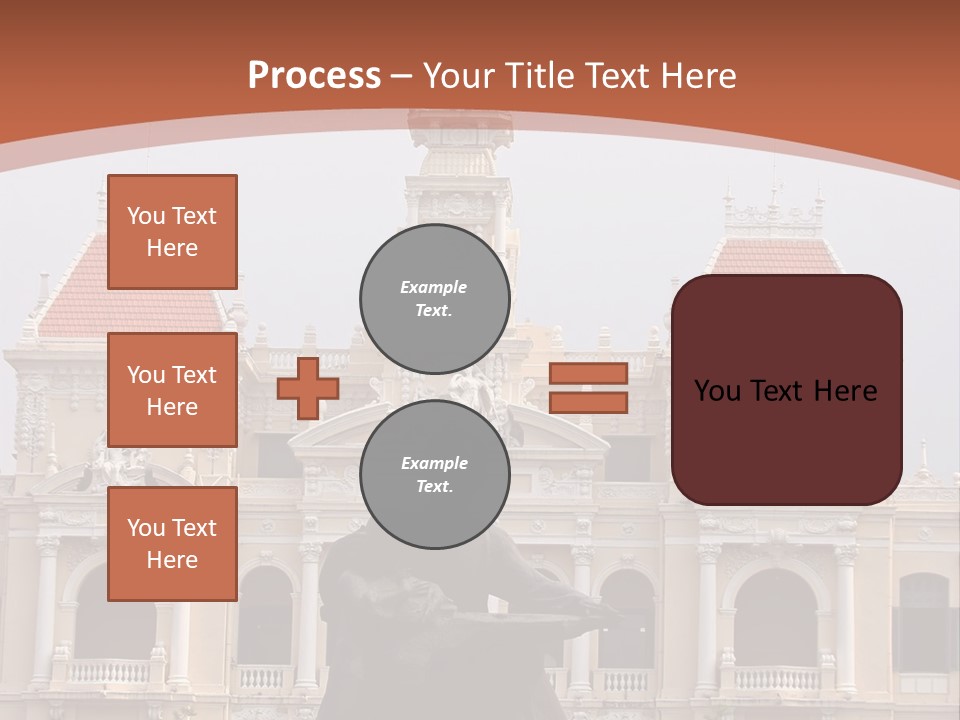 People's Committee Building In Ho Chi Minh City, Vietnam With Ho Chi Minh Statue In Front PowerPoint Template
