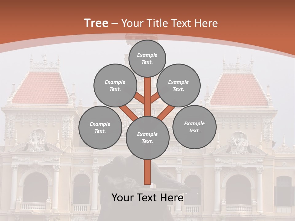 People's Committee Building In Ho Chi Minh City, Vietnam With Ho Chi Minh Statue In Front PowerPoint Template