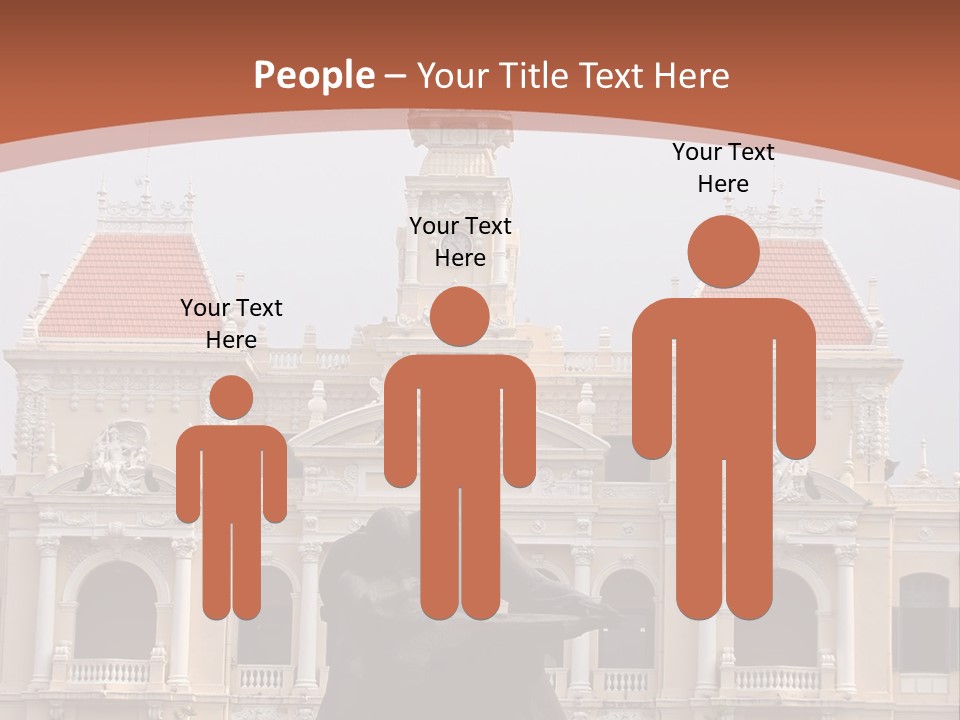 People's Committee Building In Ho Chi Minh City, Vietnam With Ho Chi Minh Statue In Front PowerPoint Template