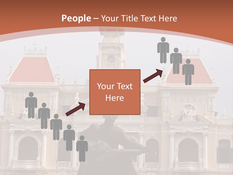 People's Committee Building In Ho Chi Minh City, Vietnam With Ho Chi Minh Statue In Front PowerPoint Template