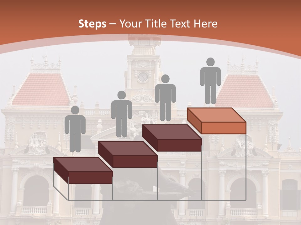 People's Committee Building In Ho Chi Minh City, Vietnam With Ho Chi Minh Statue In Front PowerPoint Template