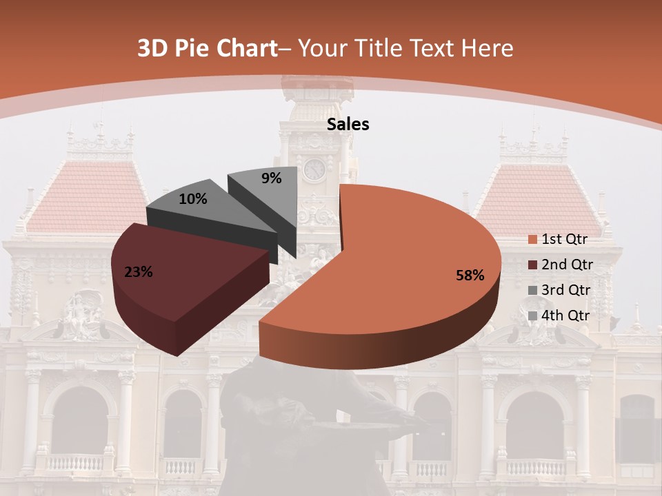People's Committee Building In Ho Chi Minh City, Vietnam With Ho Chi Minh Statue In Front PowerPoint Template