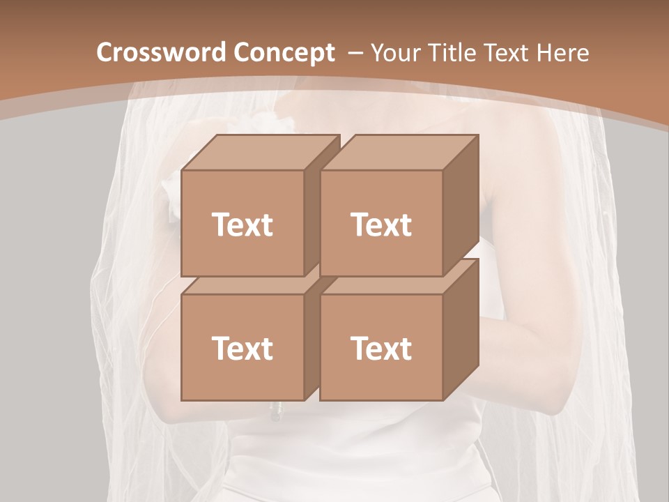 Studio Shot Of Frowning Young Bride In Wedding Dress And Veil PowerPoint Template