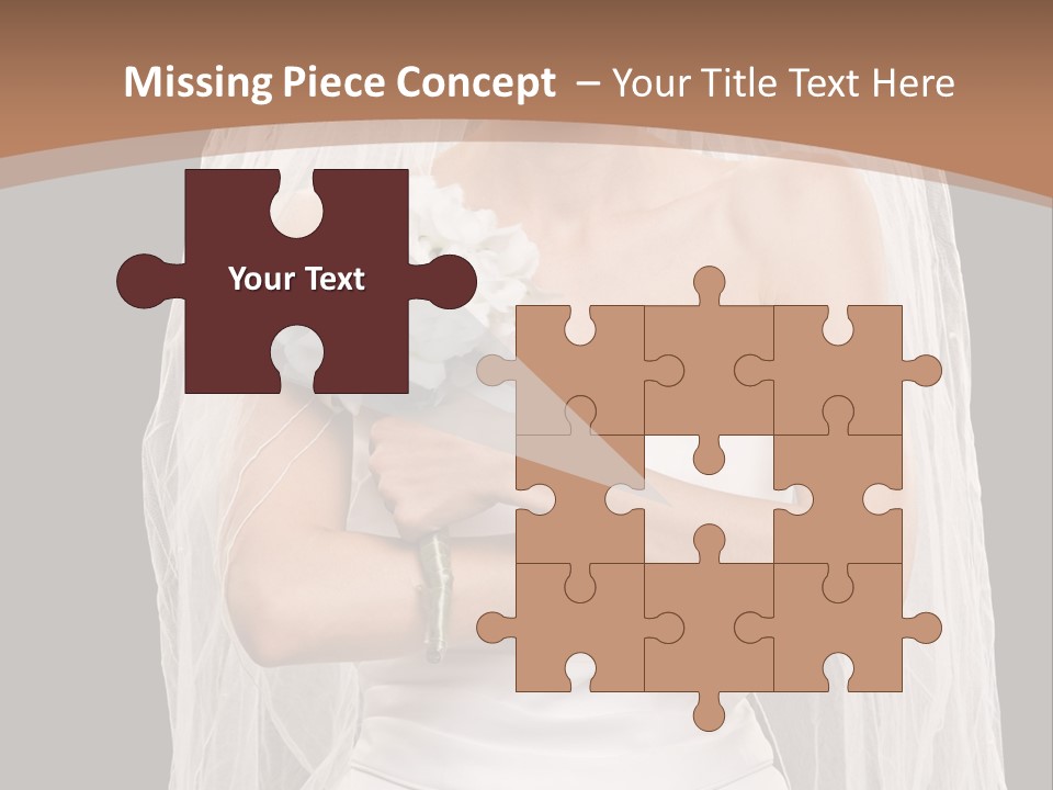 Studio Shot Of Frowning Young Bride In Wedding Dress And Veil PowerPoint Template