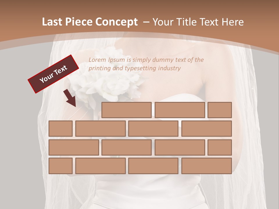 Studio Shot Of Frowning Young Bride In Wedding Dress And Veil PowerPoint Template