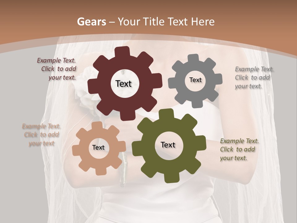 Studio Shot Of Frowning Young Bride In Wedding Dress And Veil PowerPoint Template