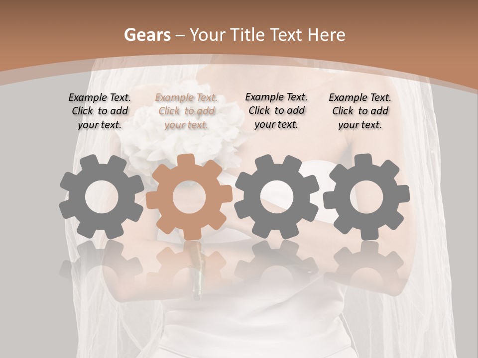 Studio Shot Of Frowning Young Bride In Wedding Dress And Veil PowerPoint Template