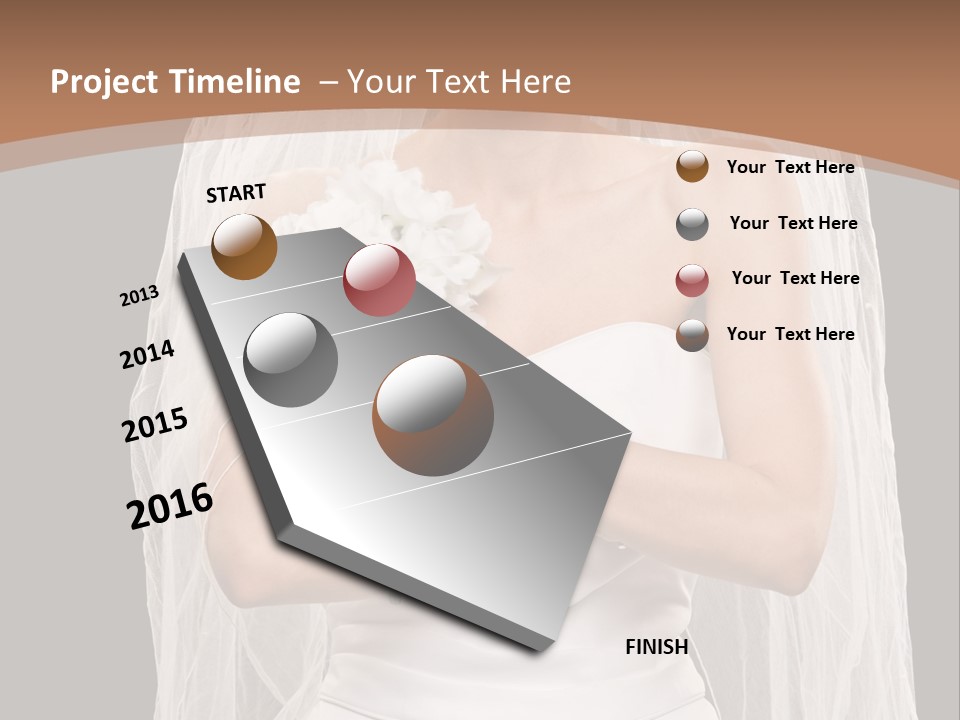 Studio Shot Of Frowning Young Bride In Wedding Dress And Veil PowerPoint Template