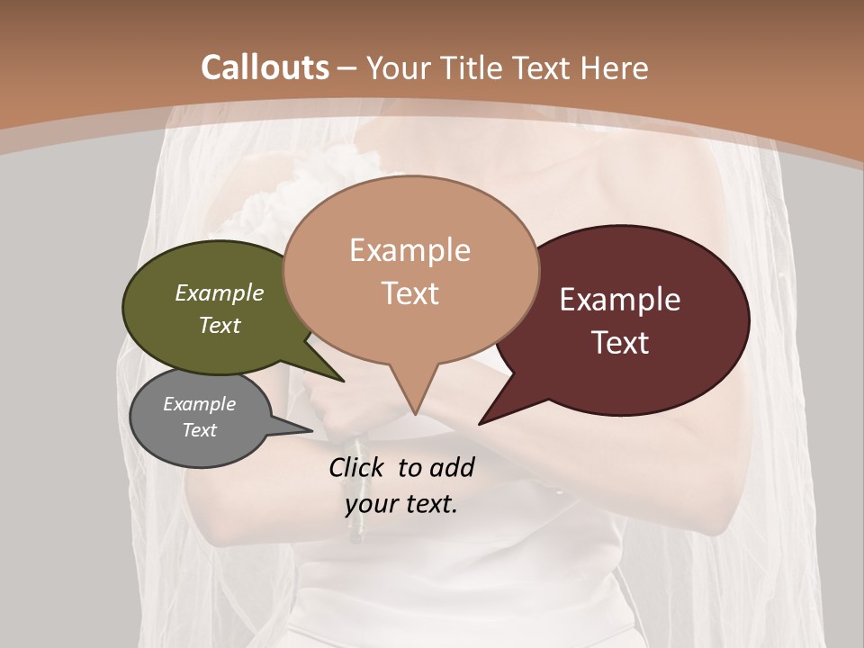 Studio Shot Of Frowning Young Bride In Wedding Dress And Veil PowerPoint Template