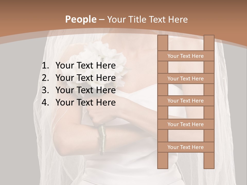 Studio Shot Of Frowning Young Bride In Wedding Dress And Veil PowerPoint Template