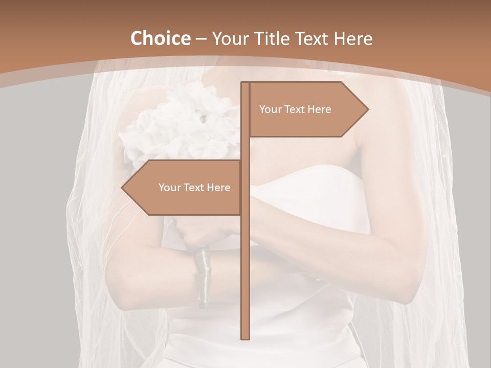 Studio Shot Of Frowning Young Bride In Wedding Dress And Veil PowerPoint Template