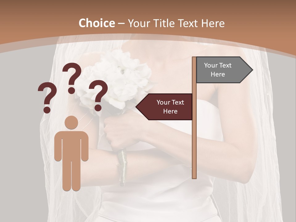 Studio Shot Of Frowning Young Bride In Wedding Dress And Veil PowerPoint Template