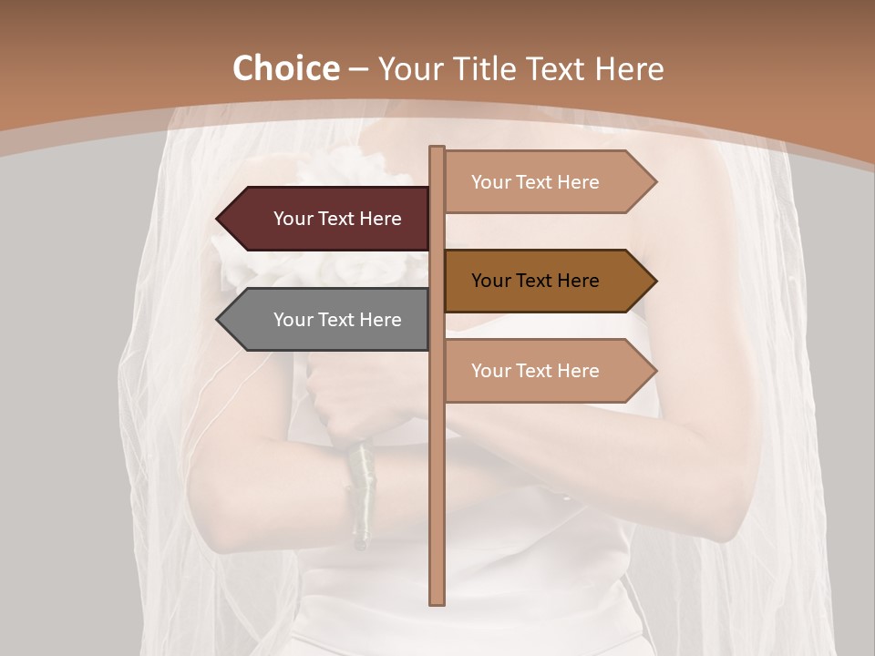 Studio Shot Of Frowning Young Bride In Wedding Dress And Veil PowerPoint Template