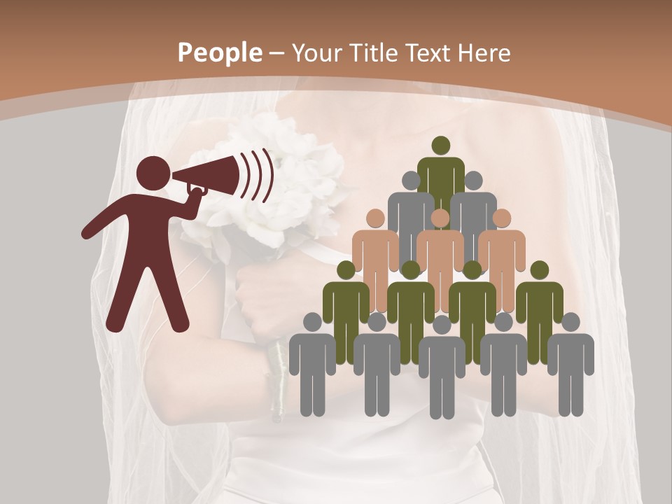 Studio Shot Of Frowning Young Bride In Wedding Dress And Veil PowerPoint Template