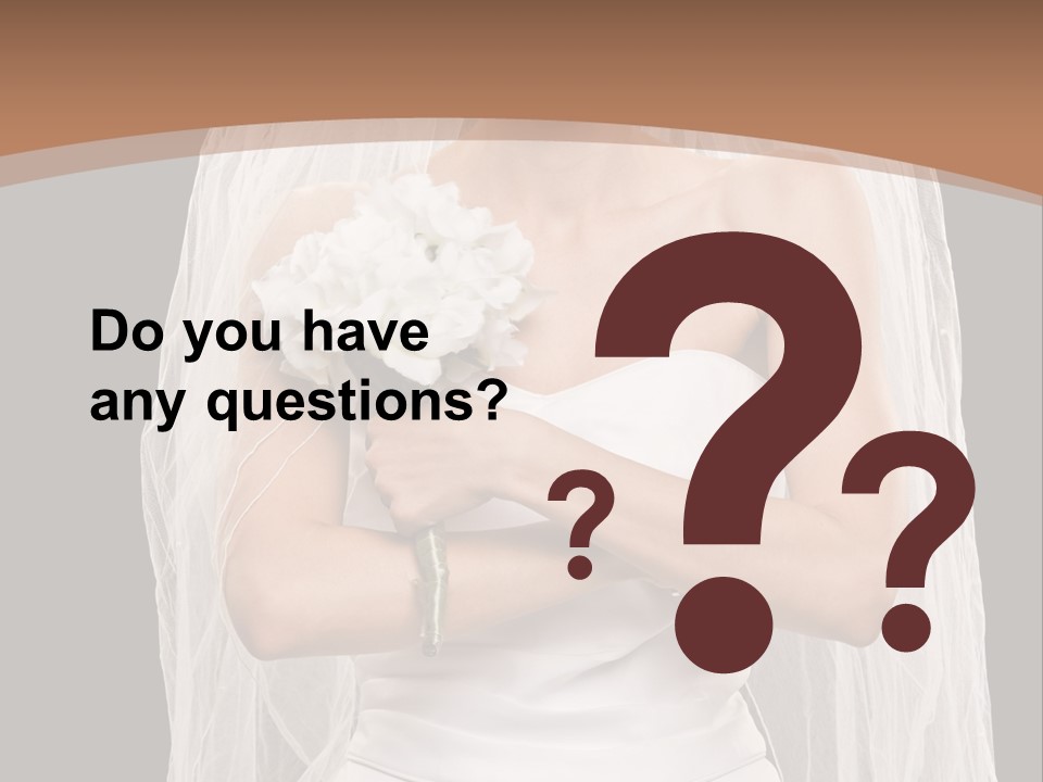 Studio Shot Of Frowning Young Bride In Wedding Dress And Veil PowerPoint Template