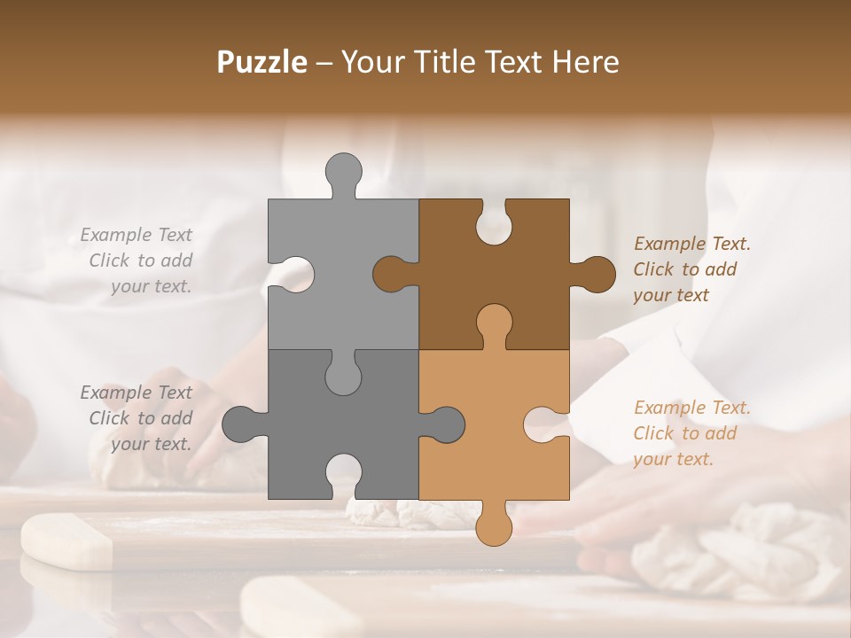 Chef Co-Workers In Toques And Chef?S Whites Kneading Dough In Commercial Kitchen PowerPoint Template