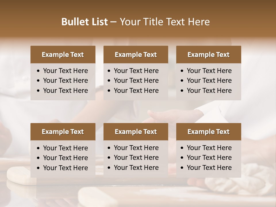 Chef Co-Workers In Toques And Chef?S Whites Kneading Dough In Commercial Kitchen PowerPoint Template