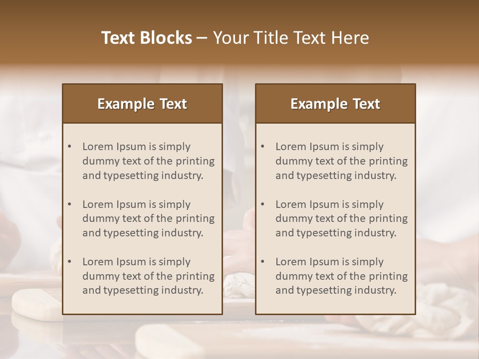 Chef Co-Workers In Toques And Chef?S Whites Kneading Dough In Commercial Kitchen PowerPoint Template